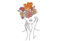 Floral woman Machine Embroidery Design Product Image 1