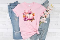 Pink Floral Pumpkin Sublimation PNG, Pink Pumpkin PNG Product Image 6