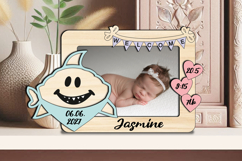 Shark SVG Baby Photo Laser Frame Gift Board Newborn Picture Product Image 1
