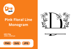 Pink Floral Line Monogram Product Image 1