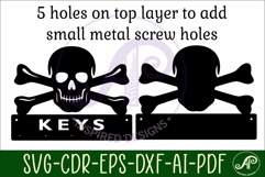 Skull and crossbones Key holders for metal and laser cutting Product Image 4