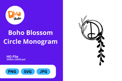 Boho Blossom Circle Monogram - Floral Bohemian Letter Frames Product Image 1