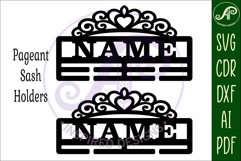 Pageant Sash Holder SVG | Crown Name Laser Cut File Product Image 4