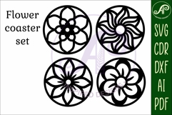 Floral Coasters, laser cut out flower coaster d2 Product Image 4