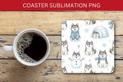 square coaster seamless pattern - snow dog Product Image 1