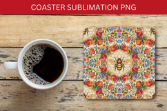 square coaster seamless pattern - floral honey bee Product Image 1