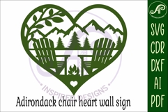 Adirondack chairs heart wall sign, SVG file. Product Image 4