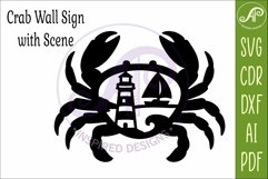 Coastal Crab Wall Art Beach House Decor Lighthouse Product Image 4