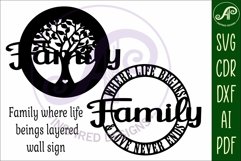 Family, where life begins wall art sign, SVG file. vector Product Image 4