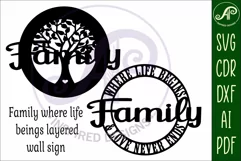 Family, where life begins wall art sign, SVG file. vector Product Image 4