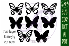 Butterfly two layer laser cut outs SVG file d7 Product Image 4
