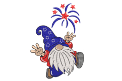USA Patriotic Gnome Machine Embroidery Design Product Image 1