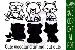 Cute woodland animals, SVG laser cut file d1 Product Image 4