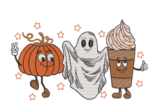 Coffee, Ghost, Pumpkin Halloween Embroidery Design Product Image 5