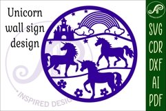Unicorns wall art sign, SVG file. vector file Product Image 4