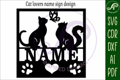 Cat lovers square named wall sign or card topper svg Product Image 4