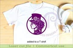 Steampunk Lady profile laser cut wall sign Product Image 4