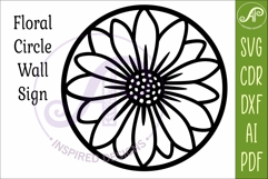 Daisy Flower Wall Art SVG | Round Floral Laser Cut File Product Image 4