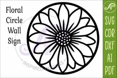 Daisy Flower Wall Art SVG | Round Floral Laser Cut File Product Image 4