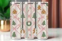 Tumbler Wrap Seamless Pattern - christmas house tree Product Image 1