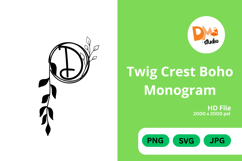 Twig Crest Boho Monogram Product Image 1