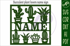 Succulent, Cactus lovers theme named wall sign or card Product Image 4