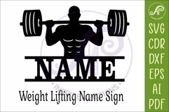 Weight Lifter Name Sign SVG, Gym Sign SVG, Male Fitness Wall Product Image 4