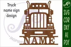 Semi truck name sign svg laser cut file Product Image 4