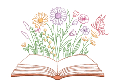 Floral Book Machine Embroidery design Product Image 1