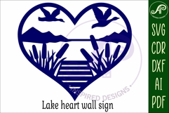 Lake heart wall sign, SVG file. Product Image 4