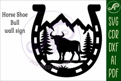 Horse Shoe Bull animal wall sign Product Image 4