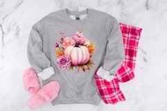 Pink Floral Pumpkin Sublimation PNG, Pink Pumpkin PNG Product Image 3