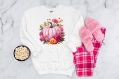 Pink Floral Pumpkin Sublimation PNG, Pink Pumpkin PNG Product Image 3