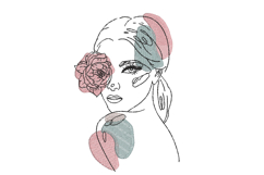 Floral woman Machine Embroidery Design Product Image 1