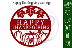 Happy thanksgiving wall sign svg laser cut file Product Image 4