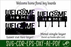 Floral welcome home Key holders for metal and laser cutting Product Image 4