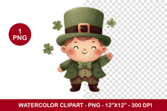 watercolor clipart png - leprechaun Product Image 1