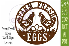 Farm Fresh Eggs Chicken Sign SVG, Rustic Farmhouse Hen Laser Product Image 4