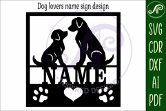 Dog lovers square named wall sign or card topper svg Product Image 4
