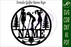 Female Golfer name wall art sign, SVG personalized Product Image 4