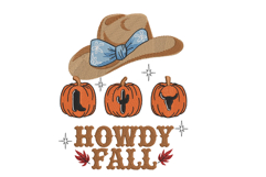 Howdy Fall. Cowboy hat, three little pumpkins Product Image 1