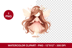 watercolor clipart png - pink fairy Product Image 1