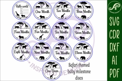 Safari animals themed Baby monthly milestone discs SVG laser Product Image 4