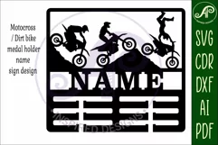 Motocross dirt bike medal holder Name svg laser cut Product Image 4