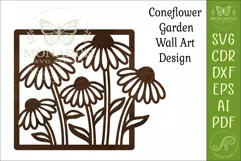Coneflower Garden Wall Art Laser Cut SVG Floral Square Product Image 4