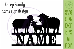 Sheep Family Name Sign, Farm lovers SVG for Laser cutting Product Image 4