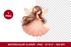 watercolor clipart png - pink fairy Product Image 1
