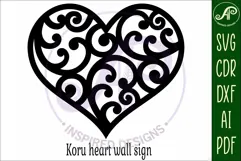 New Zealand koru heart wall sign, SVG file. Product Image 4