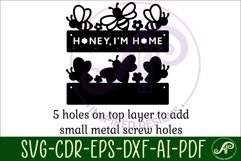 Bee themed Honey, I&#039;m Home Key holder designs Product Image 4