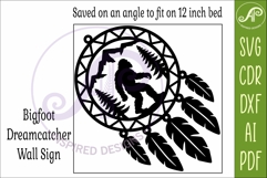Bigfoot Dreamcatcher Laser Cut File, Sasquatch Wall Art Product Image 4
